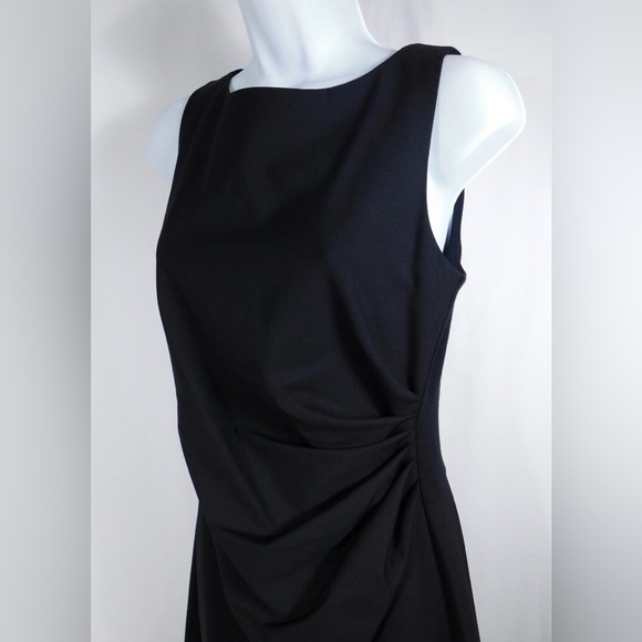 THEORY Jorianna Rubric Black Sleeveless Scoop Neck Cinched Mini Dress - Picture 7 of 9